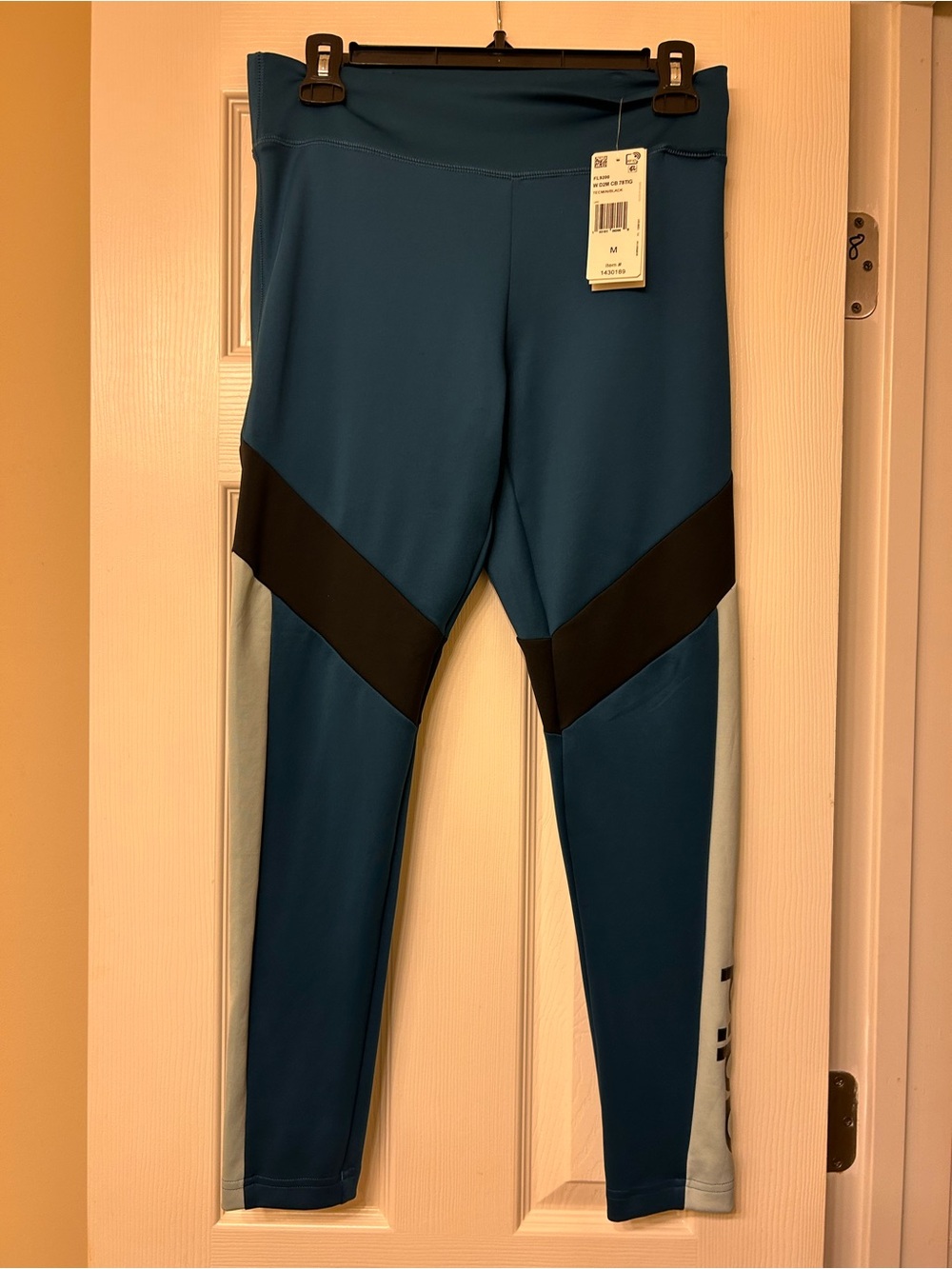 Adidas - women Teal + Black Colorblock Performance Leggings